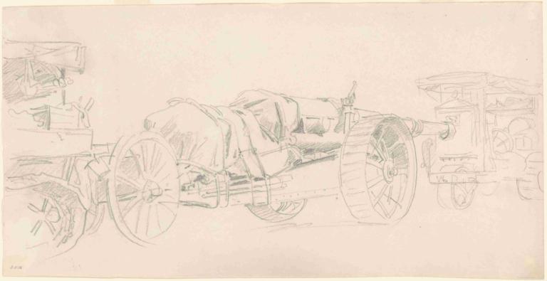 Cannon Trailers, France,Cannon Trailers, Franța,John Singer Sargent,Schiță,Schiță, vehicul la sol