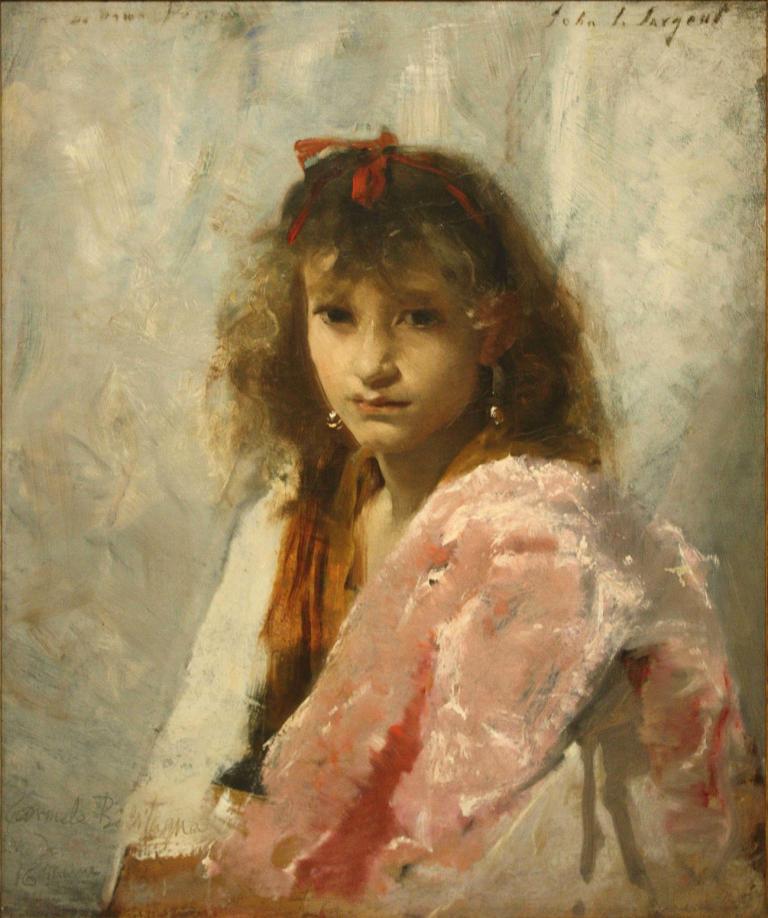 Carmela Bertagna,John Singer Sargent,Pictura in ulei,Pictura in ulei, 1 fata, solo, Bijuterii, realist