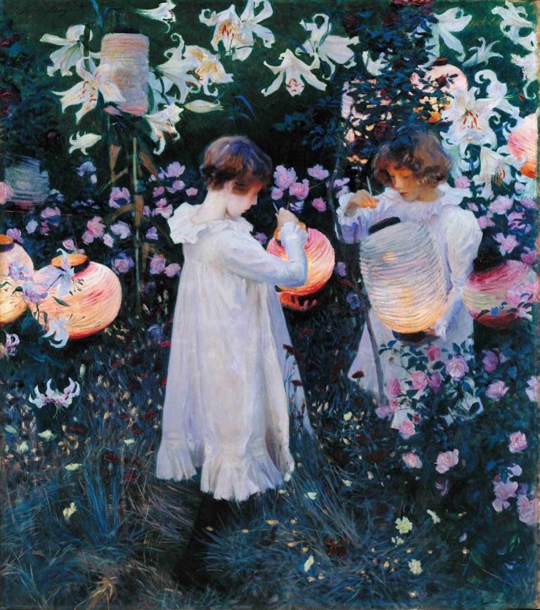 Carnation, Lily, Lily, Rose,Garoafa, Crin, Crin, Trandafir,John Singer Sargent,Pictura in ulei