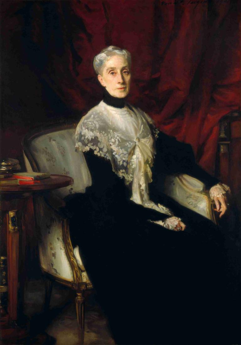 Ellen Peabody Endicott (Mrs. William Crowninshield Endicott),John Singer Sargent,Oliemaleri,Oliemaleri, solo