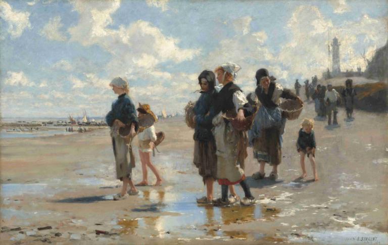 En route pour la pêche (Setting Out to Fish),Odpravljanje na ribolov,John Singer Sargent,Oljna slika