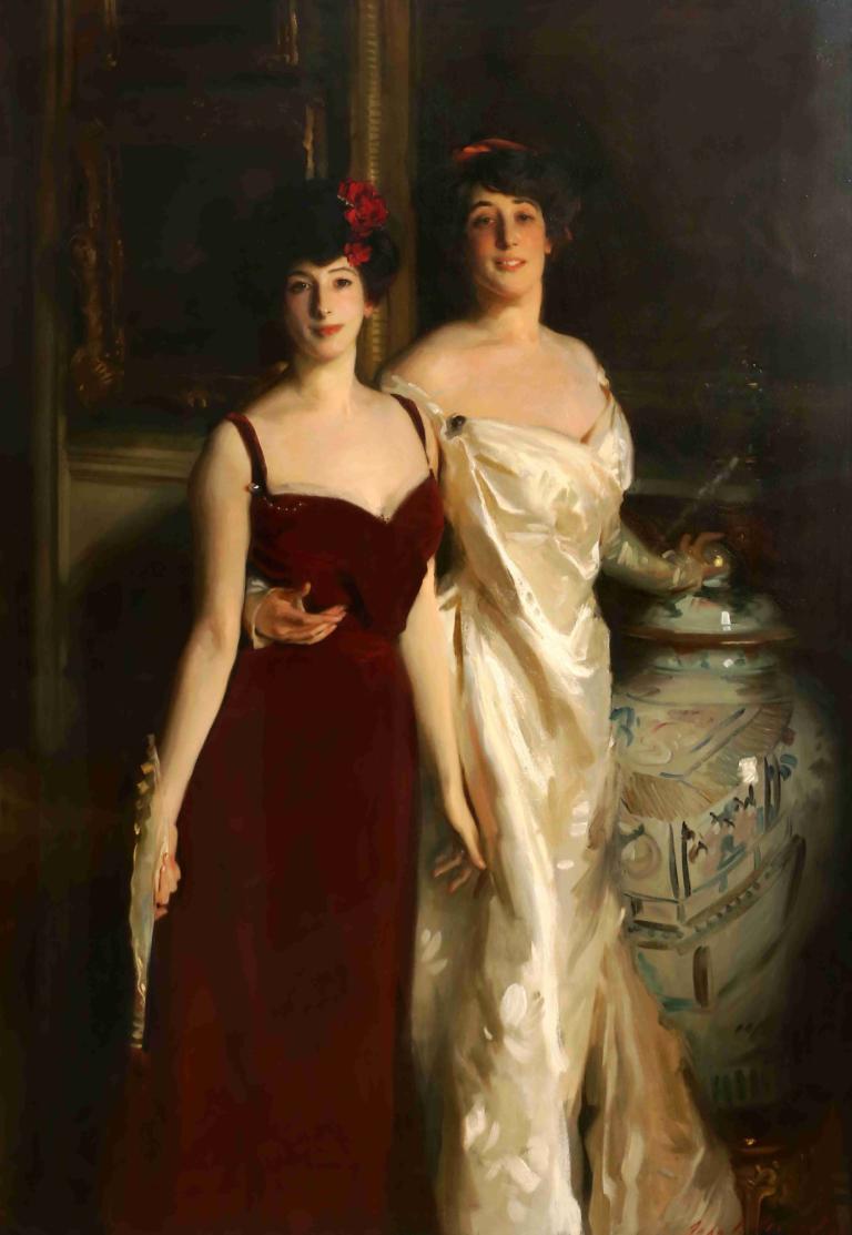 Ena and Betty, daughters of Asher and Mrs. Wertheimer,艾娜和貝蒂，亞舍和韋特海默夫人的女兒,John Singer Sargent,約翰·辛格·薩金特,油畫,油畫