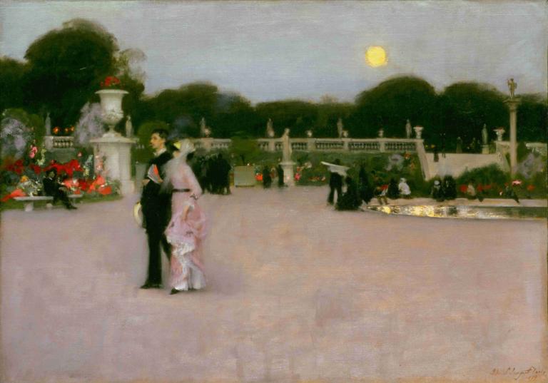 In The Luxembourg Gardens,Di Taman Luksemburg,John Singer Sargent,Lukisan cat minyak,Lukisan cat minyak