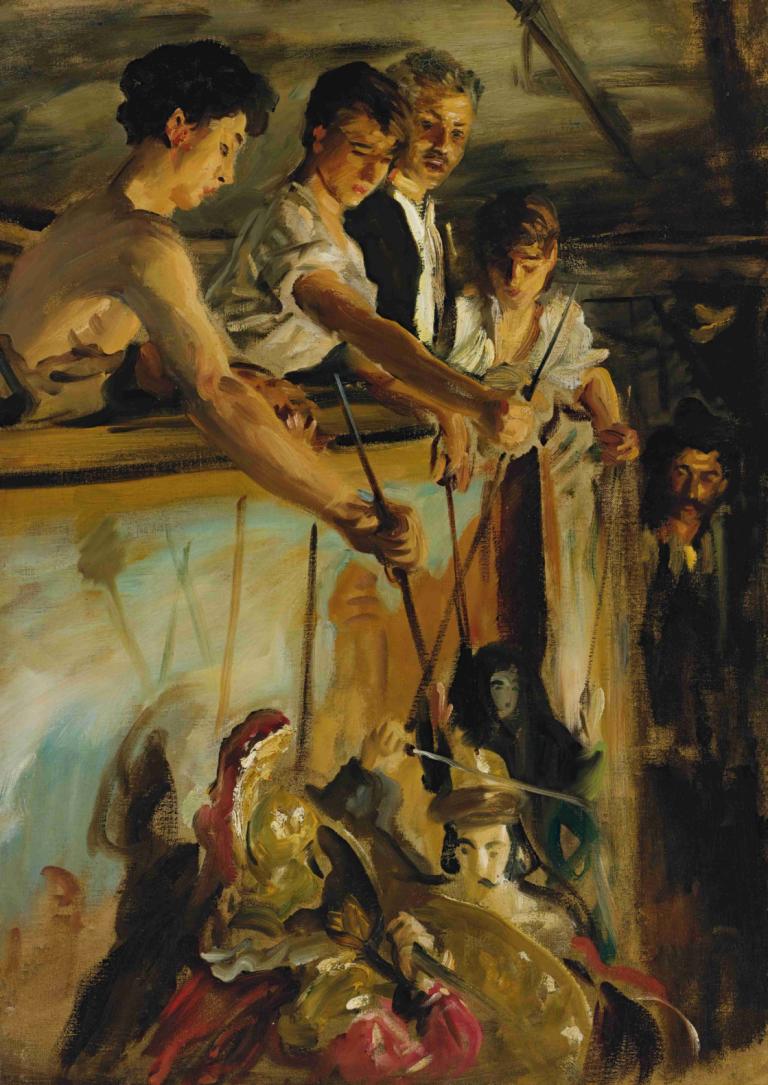 Marionettes,John Singer Sargent,Lukisan cat minyak,Lukisan cat minyak, parodi seni rupa