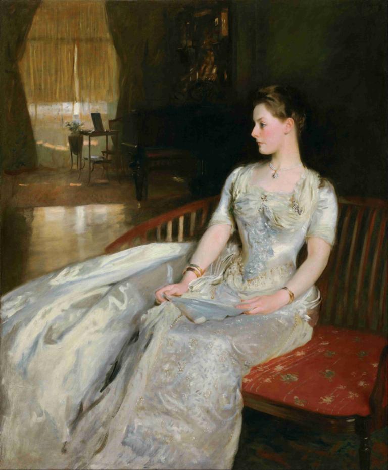 Mrs. Cecil Wade,Ny. Cecil Wade,John Singer Sargent,Lukisan cat minyak,Lukisan cat minyak, 1 gadis, gaun