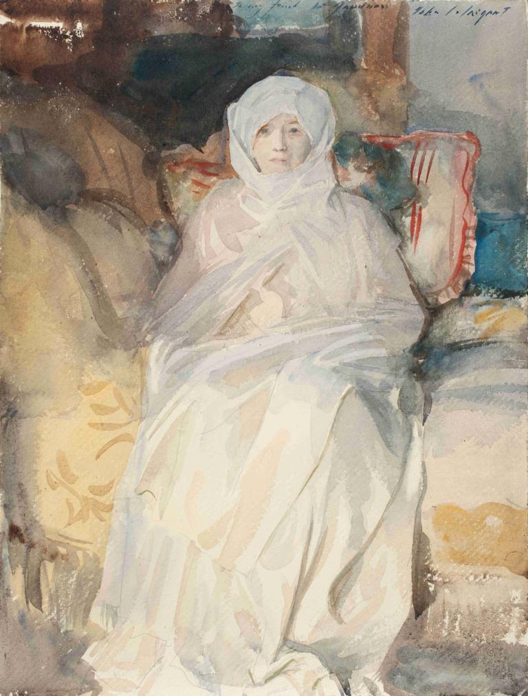 Mrs. Gardner in White,Ny. Gardner berbaju putih,John Singer Sargent,Lukisan cat minyak,Lukisan cat minyak