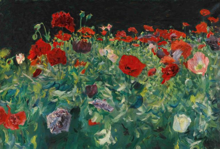 Poppies,John Singer Sargent,Lukisan cat minyak,Lukisan cat minyak, bunga, bunga merah, tidak ada manusia