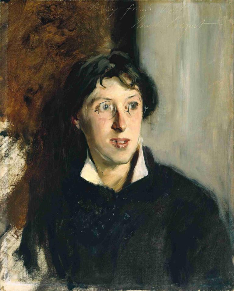 Portrait of Vernon Lee (1856–1935),Retrato de Vernon Lee (1856-1935),John Singer Sargent,Pintura al óleo