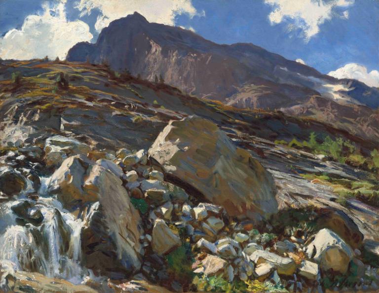 Simplon Pass,Simplon Geçidi,John Singer Sargent,Yağlı boya,Yağlı boya, manzara, açık havada, gökyüzü