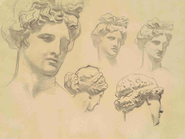 Studies for 'Apollo and the Muses','Apollo ve İlham Perileri' için Çalışmalar,John Singer Sargent,Taslak