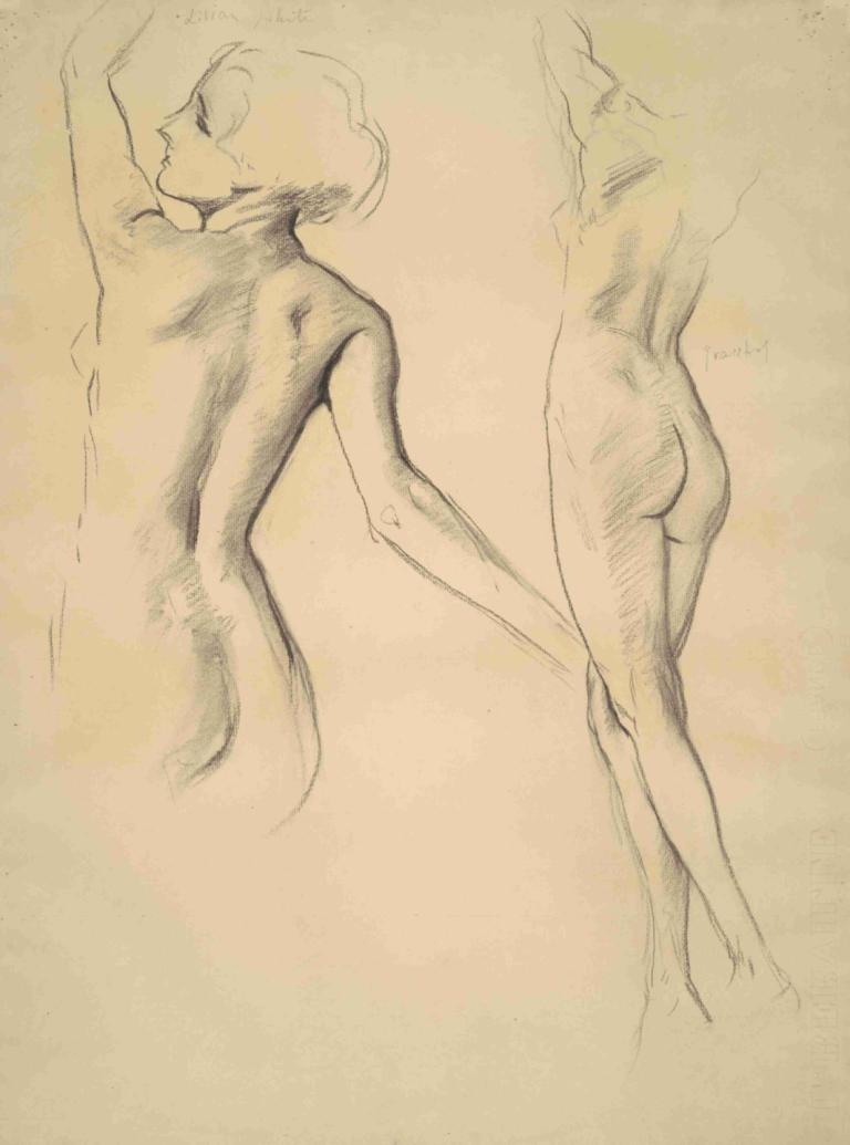 Studies for 'Dancing Figures',Študije za 'Dancing Figures',John Singer Sargent,Skica,Skica, rit, gola