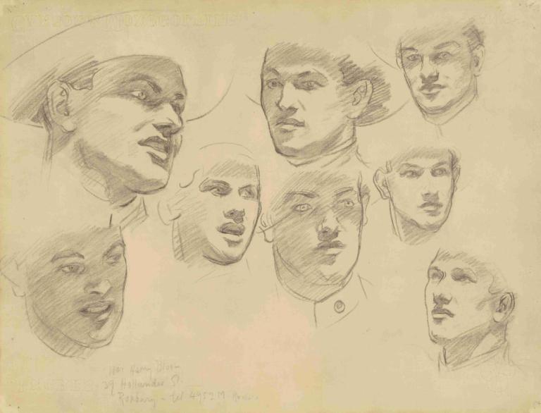 Studies for 'Entering the War',Študije za 'vstop v vojno',John Singer Sargent,Skica,Skica, moški fokus