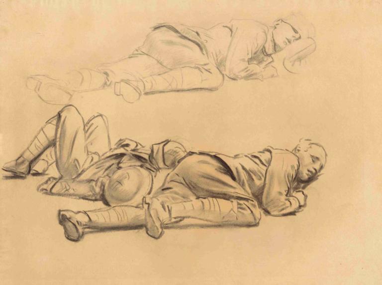 Studies for 'Gassed' II,Študije za 'Gassed' II,John Singer Sargent,Skica,Skica, več fantov, moški fokus