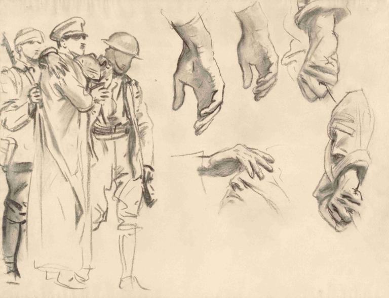 Studies for 'Gassed' VI,Nghiên cứu về “khí” VI,John Singer Sargent,John Singh Sakint.,Phác thảo,Phác thảo