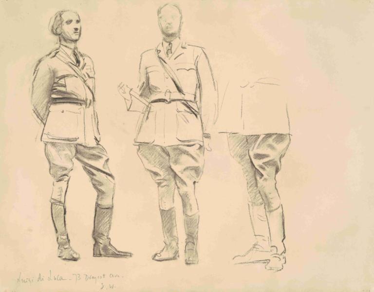 Studies for 'General Officers of World War I',Nghiên cứu "Tổng tư lệnh của Thế chiến I",John Singer Sargent