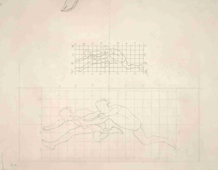 Studies for 'Two Classical Male Figures Jumping',Nghiên cứu “Hai động tác nhảy của người đàn ông kinh điển”