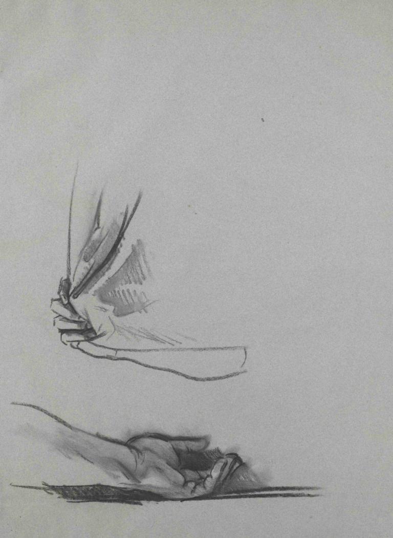 Studies of Hands,Nghiên cứu về bàn tay,John Singer Sargent,John Singh Sakint.,Phác thảo,Phác thảo, Đơn sắc