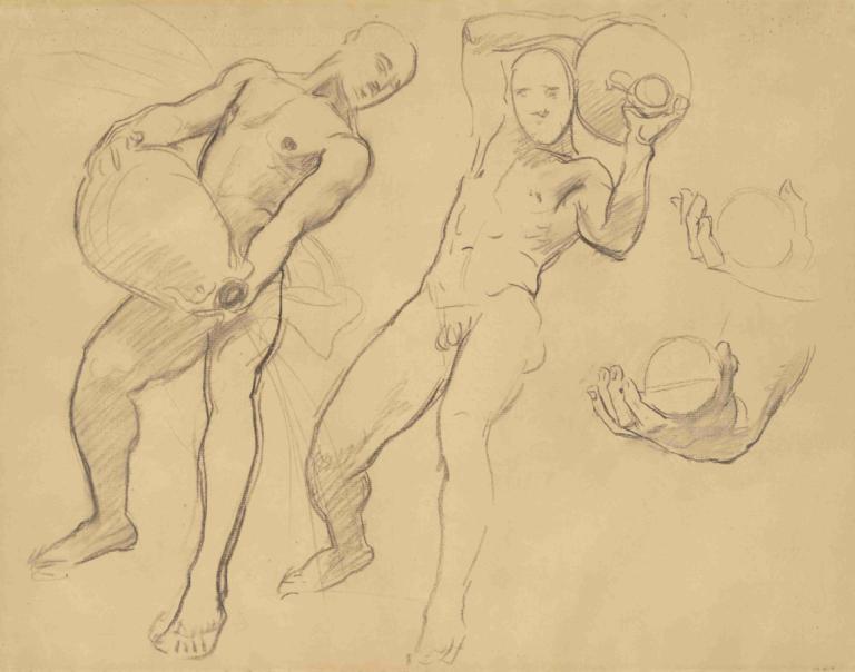 Studies of Notus for 'The Winds',Nghiên cứu "Noteus" trong bộ phim "Những cơn gió",John Singer Sargent