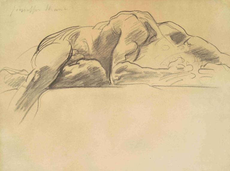 Study for 'Hell',John Singer Sargent,Sketch,Sketch, male focus, 1boy, monochrome, muscular, traditional media