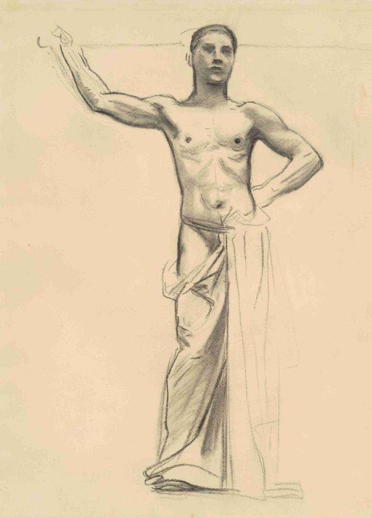 Study of Apollo for 'Apollo and the Muses',Nghiên cứu Apollo trong tác phẩm Apollo và Muse