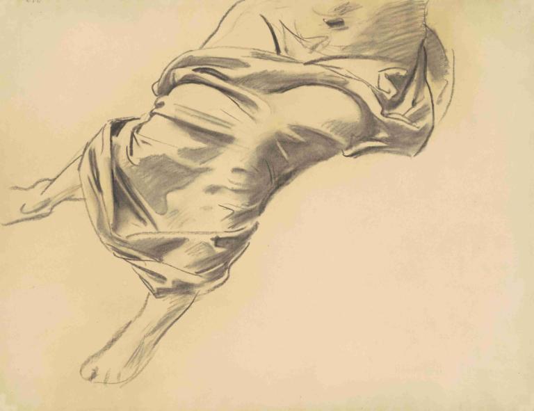 Study of a Draped Figure,Tôi không biết phải làm thế nào.,John Singer Sargent,John Singh Sakint.,Phác thảo