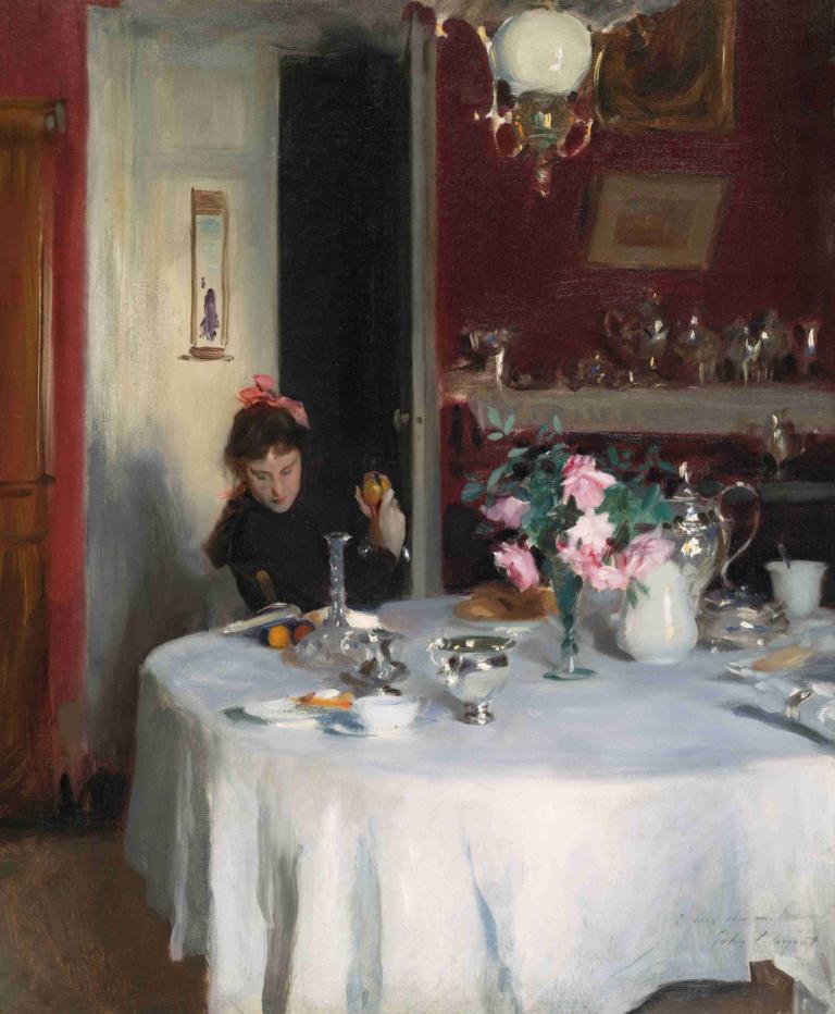 The Breakfast Table,Стол для завтрака,John Singer Sargent,Джон Сингер Сарджент,Картина Маслом,Картина Маслом