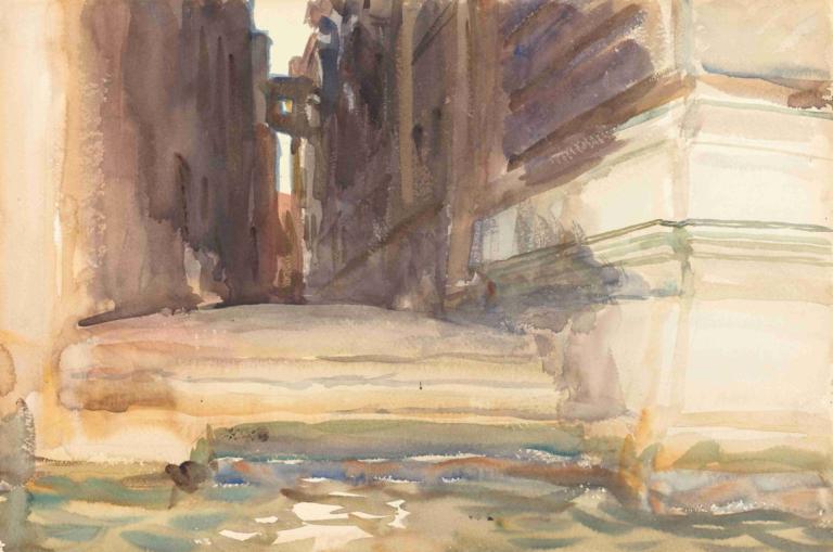 The Calle della Rosa with the Monte di Pietà,Venice,モンテ・ディ・ピエタとローザ通り、ヴェネツィア,John Singer Sargent