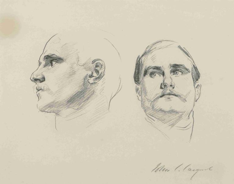 Two Studies of the Head of a Man,Hai nghiên cứu về đầu người,John Singer Sargent,John Singh Sakint.,Phác thảo