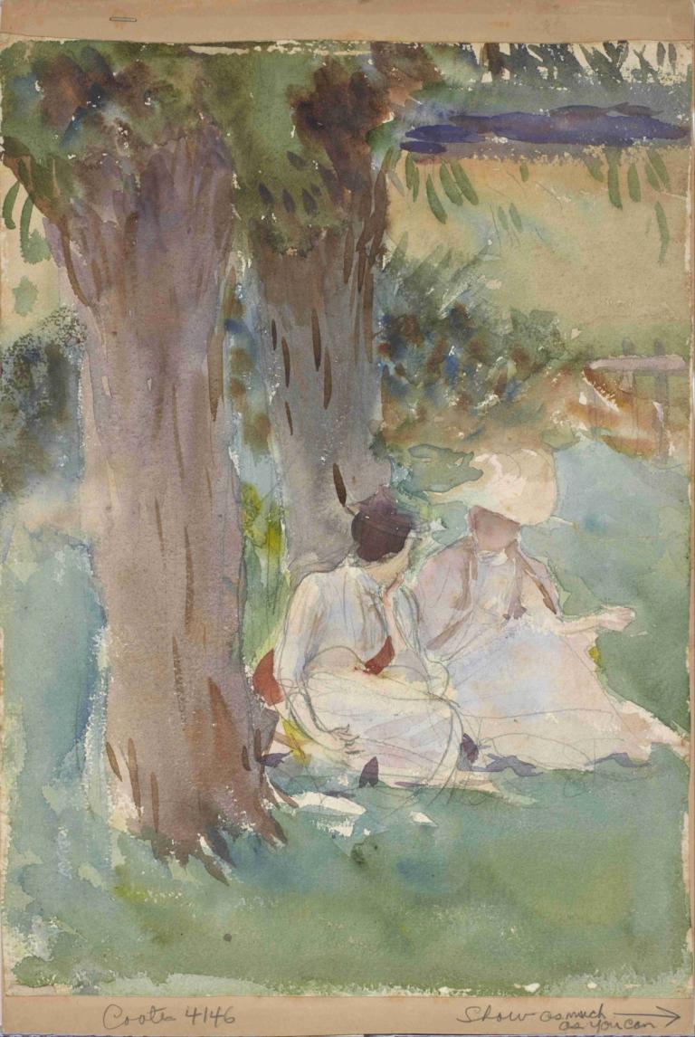 Under The Willows,Dưới gốc cây liễu.,John Singer Sargent,John Singh Sakint.,Tranh sơn dầu,Tranh sơn dầu, cây