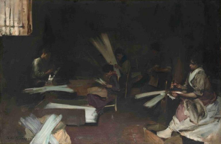 Venetian Glass Workers,Các công nhân thủy tinh Venice,John Singer Sargent,John Singh Sakint.,Tranh sơn dầu