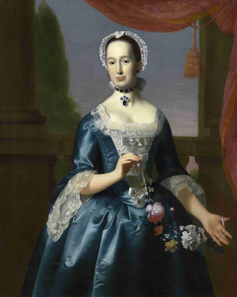 Anne Fairchild Bowler (Mrs. Metcalf Bowler),John Singleton Copley,Oliemaleri,Oliemaleri, 1 pige, solo, kjole