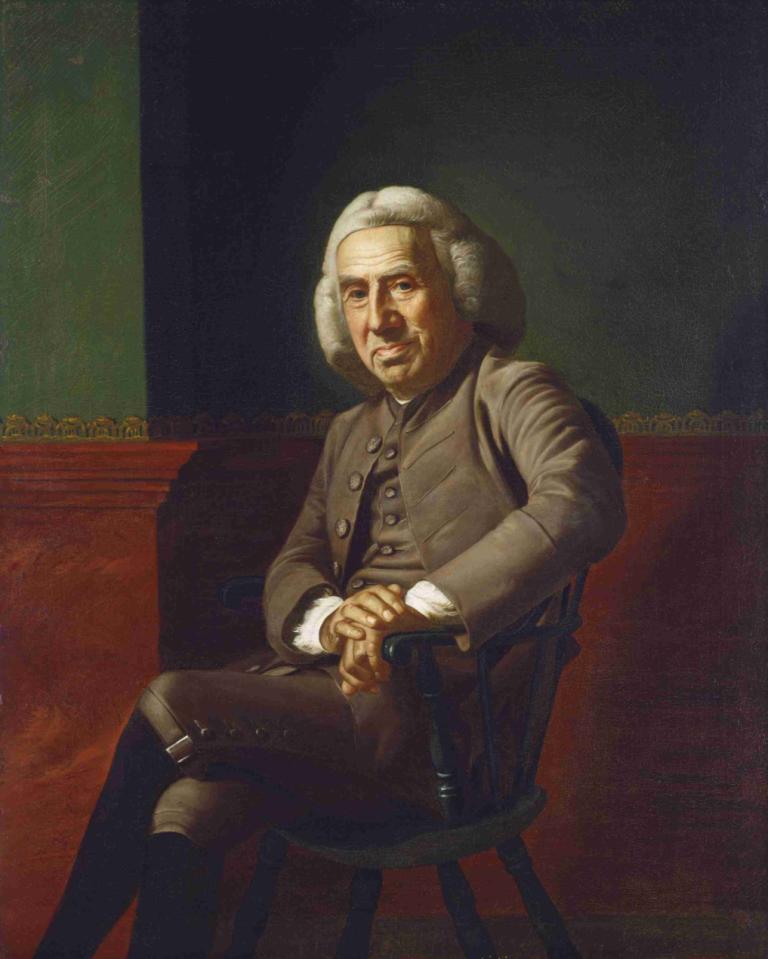 Eleazer Tyng,John Singleton Copley,Oil Painting,Oil Painting, solo, 1boy, old, male focus, sitting, old man