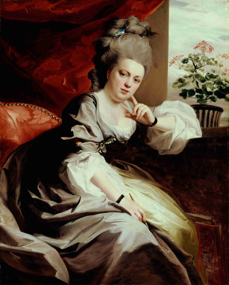 Mrs. Clark Gayton,John Singleton Copley,Oil Painting,Oil Painting, 1girl, fine art parody, solo, realistic