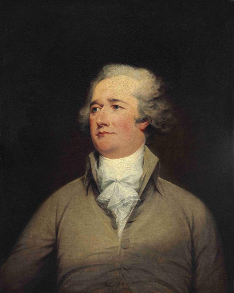 Alexander Hamilton,John Trumbull,Yağlı boya,Yağlı boya, solo, 1 oğlan, erkek odak, yukarıya bakmak, üst vücut