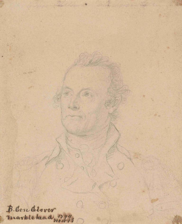 Brigadier General John Glover,John Trumbull,Sketch,Sketch, solo, 1boy, male focus, monochrome, sketch