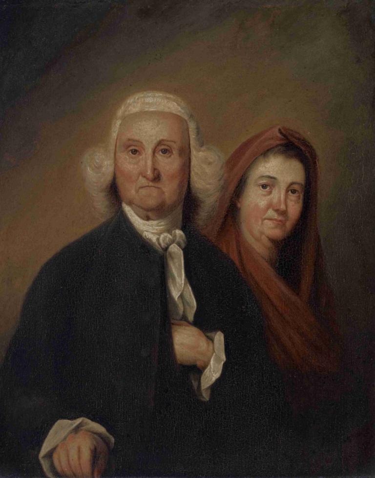 Governor Jonathan Trumbull, Sr. and Mrs. Trumbull (Faith Robinson),Guvernatorul Jonathan Trumbull