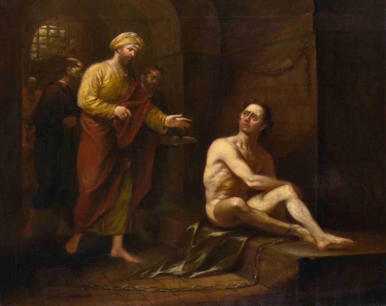 I Was in Prison and Ye Came Unto Me (Matthew, 25,36),John Trumbull,Oil Painting,Oil Painting, fine art parody