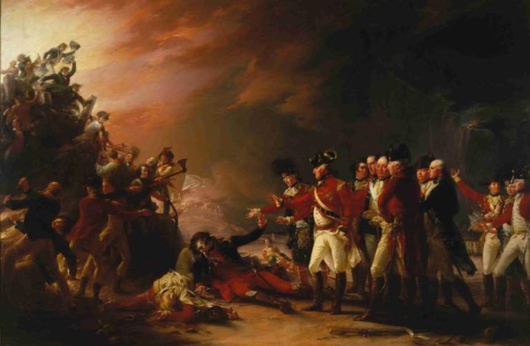 The Sortie Made by the Garrison of Gibraltar,Sortie vyrobený Garrison of Gibraltar,John Trumbull,Olejomalba