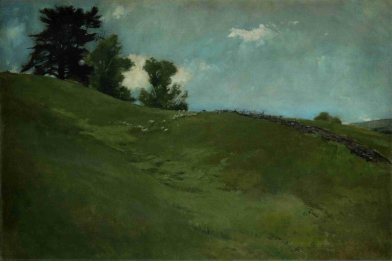 Landscape, Cornish, N.H.,John White Alexander,Oil Painting,Oil Painting, no humans, tree, outdoors, scenery