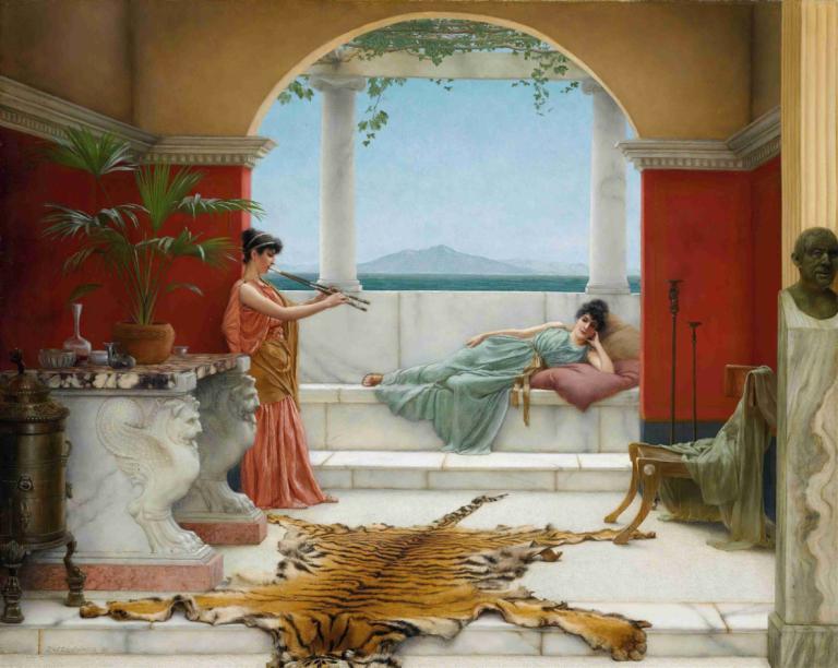 The Sweet Siesta Of A Summer Day,Một mùa hè ngọt ngào, Sista.,John William Godward,John William Goldward.