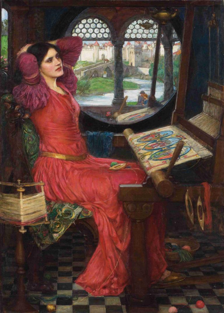 I am Half-Sick of Shadows, said the Lady of Shalott,나는 그림자에 반쯤 지쳤다고 샬롯의 여인이 말했다.,John William Waterhouse