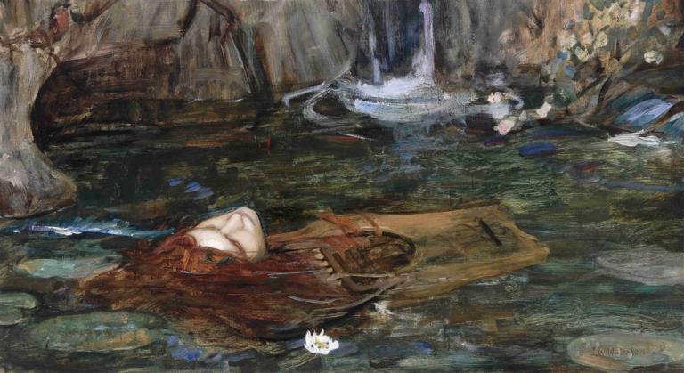 Study For Nymphs Finding The Head Of Orpheus,Studie Pro Nymfy Nalézající hlavu Orfea,John William Waterhouse