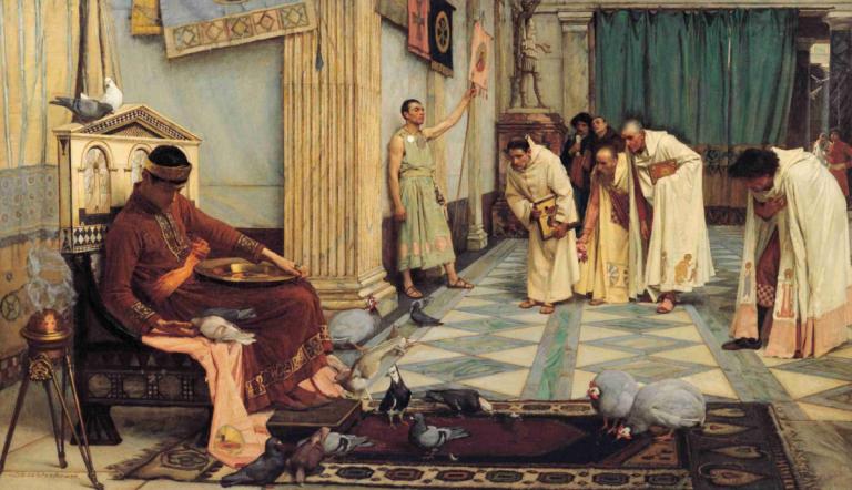 The Favourites Of The Emperor Honorius,Oblíbenci císaře Honoria,John William Waterhouse,Olejomalba,Olejomalba