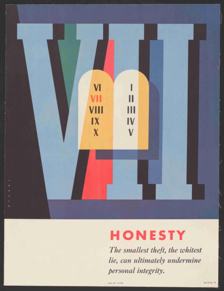 Honesty,Joseph Binder,Illustration,Illustration, english text, no humans, text focus