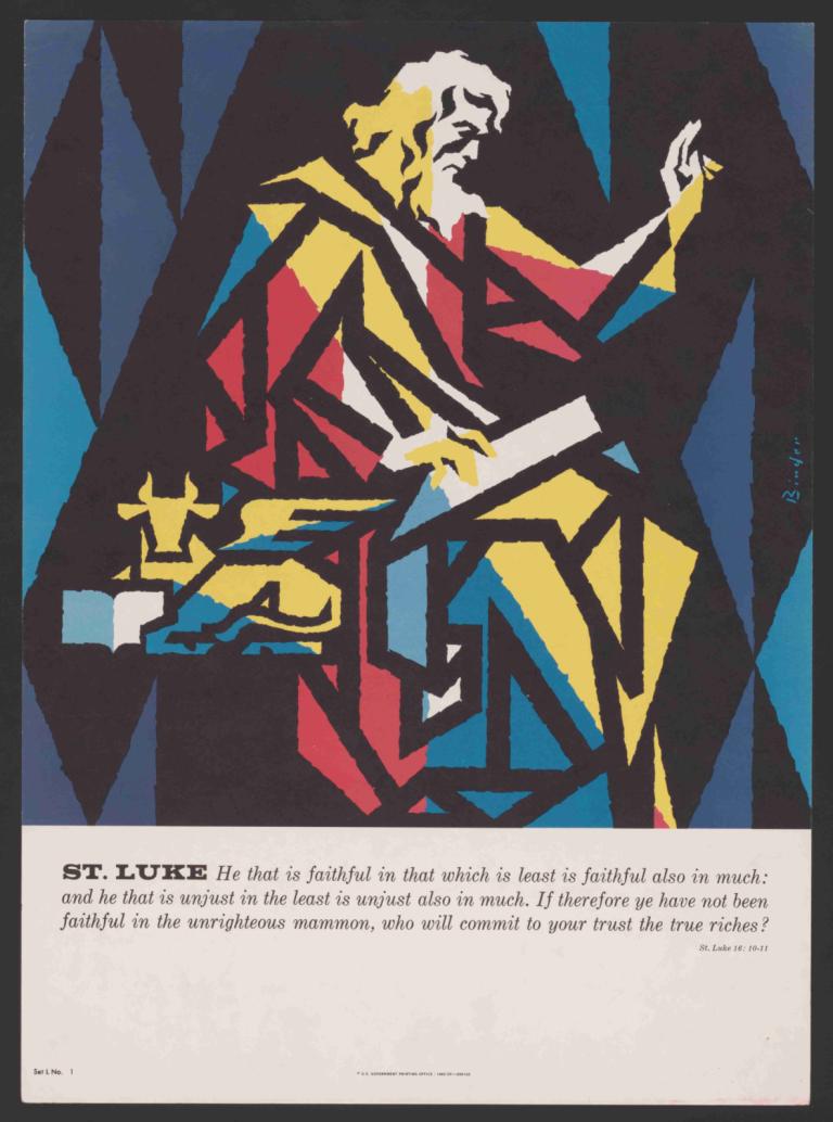 St. Luke,Saint-Luc,Joseph Binder,Illustration,Illustration, 1garçon, foyer masculin, solo, Poils