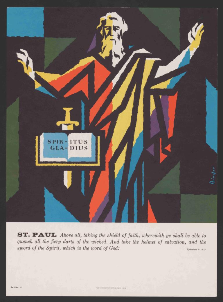 St. Paul,St Paul,Joseph Binder,Illustration,Illustration, texte en anglais, 1garçon, solo, foyer masculin