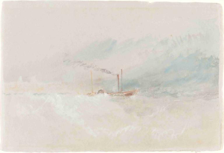 A Packet Boat off Dover,Joseph Mallord William Turner,Oil Painting,Oil Painting, no humans, border, outdoors