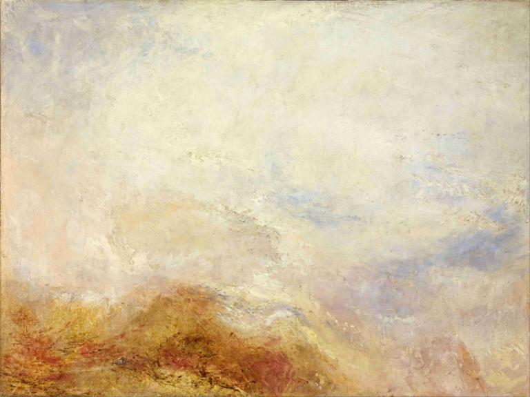 A mountain scene, Val d'Aosta,Joseph Mallord William Turner,Oil Painting,Oil Painting, no humans, scenery