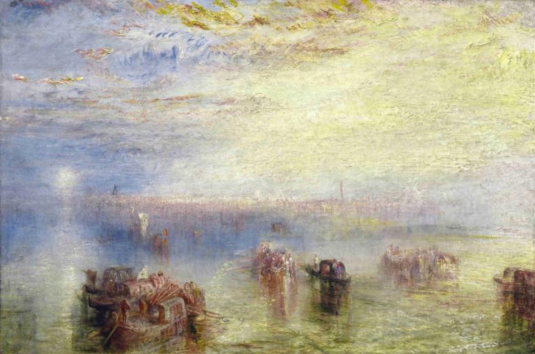 Approach to Venice,Joseph Mallord William Turner,Oil Painting,Oil Painting, scenery, no humans, sky