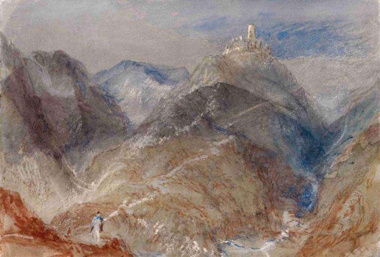 Castle on Height near Geneva,Hrad na výšině poblíž Ženevy,Joseph Mallord William Turner,Olejomalba,Olejomalba